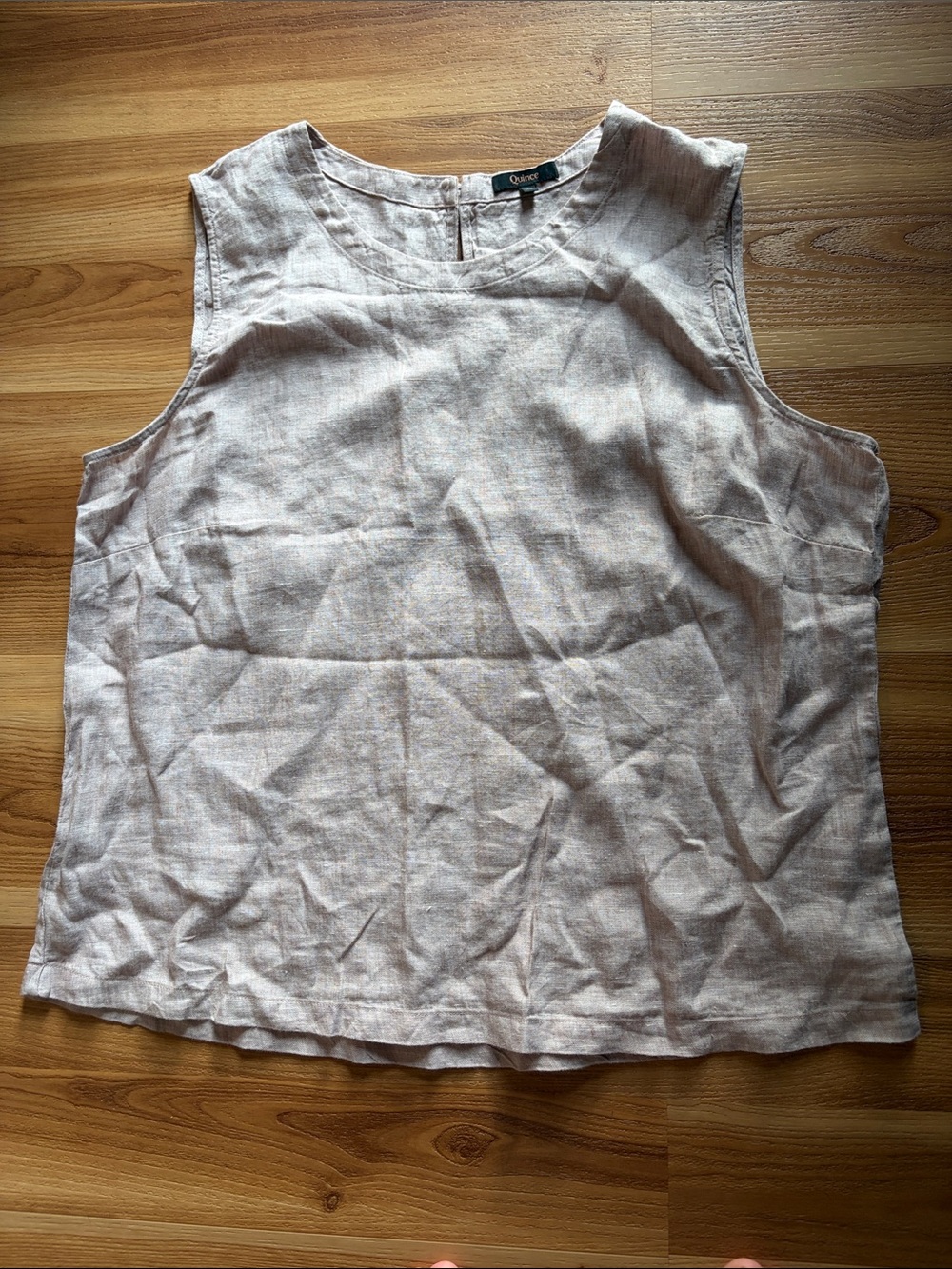 Quince 100% European Linen Tank Vintage Pink Chambray Shell - Picture 4 of 10